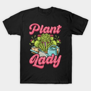 Funny Crazy Plant Lady Planting & Gardening Pun T-Shirt